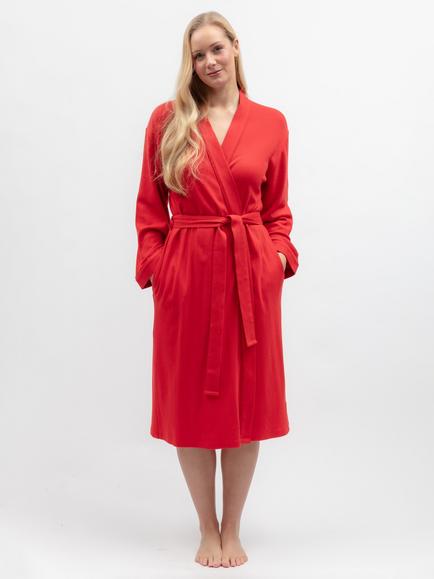 Cyberjammies Merry & Bright Ribbed Jersey Long Dressing Gown, Red, Red