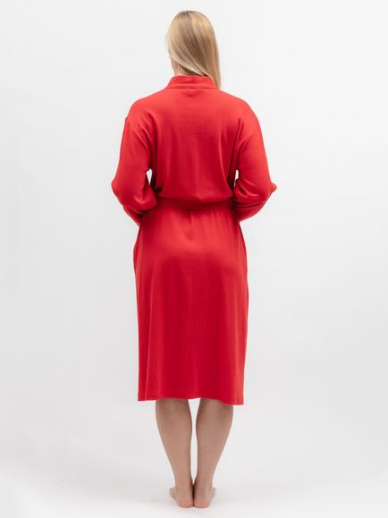 Cyberjammies Merry & Bright Ribbed Jersey Long Dressing Gown, Red - view 2, Red
