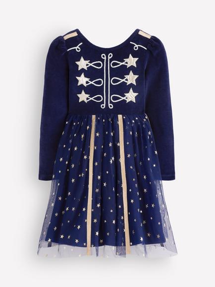 Mini Boden Kids' Applique Dress, Navy Circus Star, Navy Circus Star
