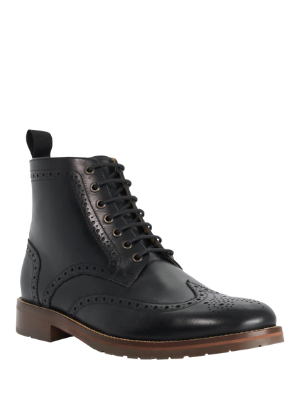 Dune London Mayso Leather Brogue Ankle Boots - view 2, Black