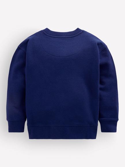 Mini Boden Kids' Bobbie Lace Applique Sweatshirt, Navy/Multi - view 2, Navy/Multi