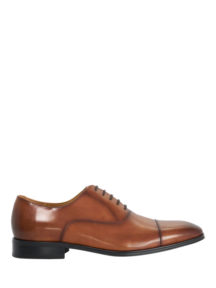 Dune London Solver Wide Fit Leather Oxford Shoes, Tan, Tan