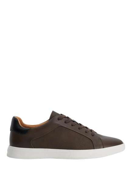 Dune London Wide Fit Traces Lace Up Trainers, Brown