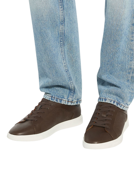 Dune London Wide Fit Traces Lace Up Trainers - view 2, Brown