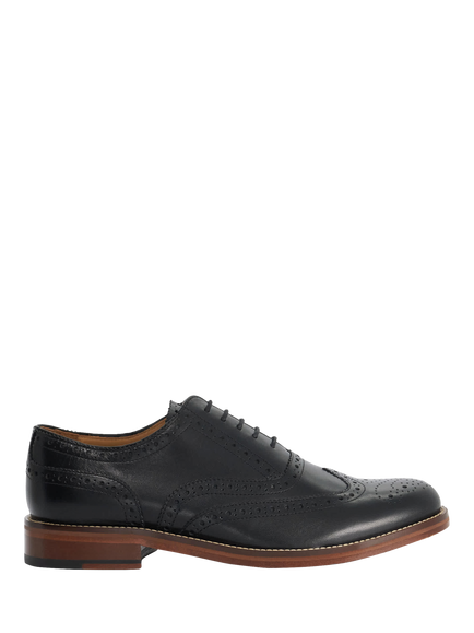 Dune London Sadwell Leather Lace Up Brogues, Black