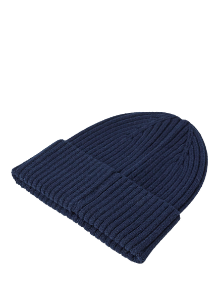 Lindex Kids' Ribbed Bear Beanie Hat, Dark Navy - view 2, Dark Navy