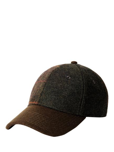 Hackett London Wool Blend Patchwork Cap, Army Green, Army Green
