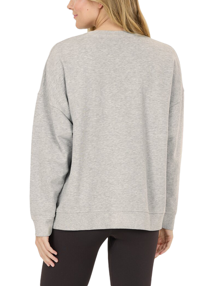 Athlecia Raniya Women's Cotton Crew Neck Sweatshirt, Light Grey Melange - view 2, Light Grey Melange