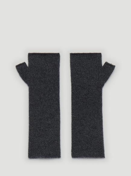 HUSH Pure Cashmere Fingerless Long Gloves, Charcoal Grey