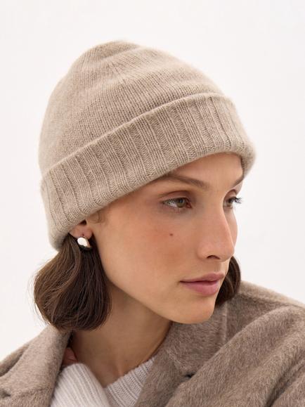 HUSH Cashmere Beanie - view 2, Soft Neutral