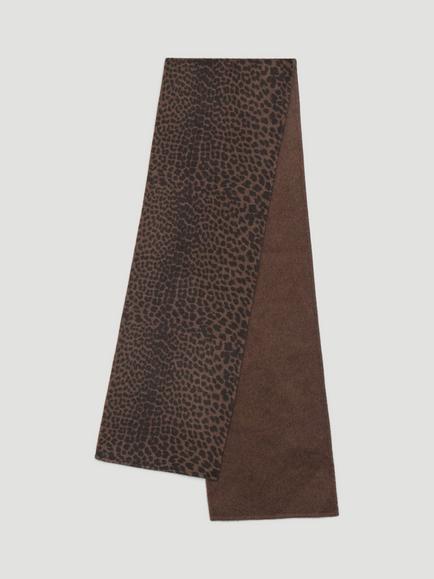 HUSH Double Wool Animal Scarf, Natural Leopard, Natural Leopard