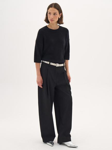 HUSH Cherrie Cashmere T-Shirt, Black - view 2, Black