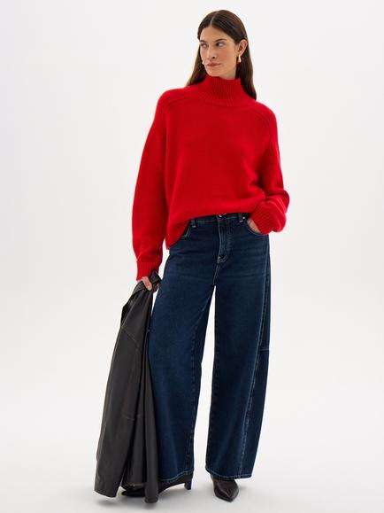 HUSH Cora Pure Cashmere Jumper - view 2, Bright Red