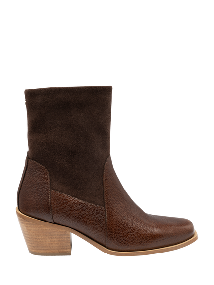 Ravel Berton Leather Block Heel Ankle Boots, Brown, Brown