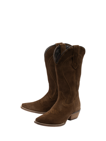 Ravel Gayle Suede Cowboy Boots, Brown - view 2, Brown