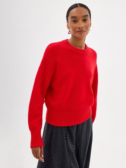 HUSH Maya Merino Wool Jumper, True Red, True Red
