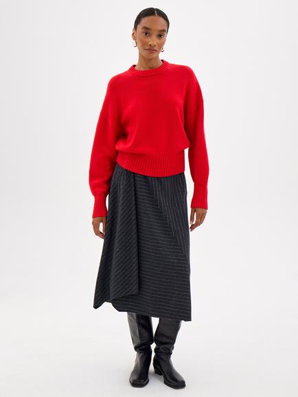 HUSH Maya Merino Wool Jumper, True Red - view 2, True Red
