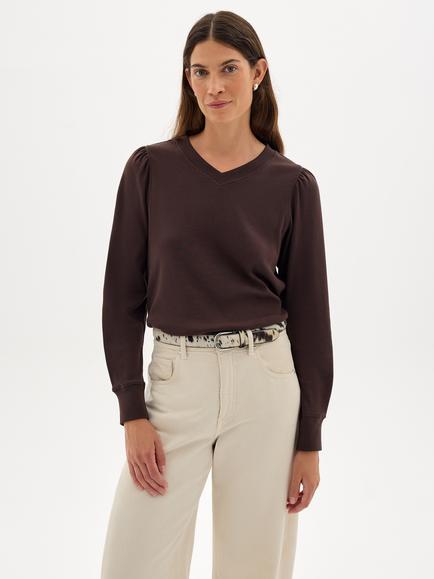 HUSH Emily Top, Dark Brown, Dark Brown
