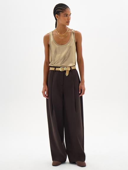 HUSH Tall Metallic Vest, Bronze, Bronze