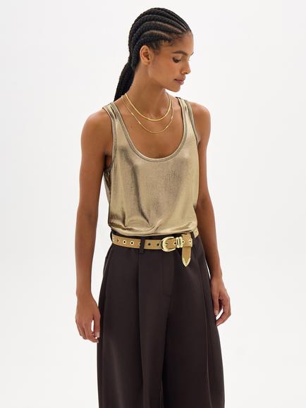 HUSH Tall Metallic Vest, Bronze - view 2, Bronze
