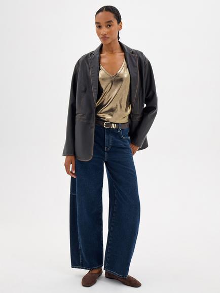 HUSH Reece Tall Metallic T-Shirt, Gunmetal - view 2, Gunmetal