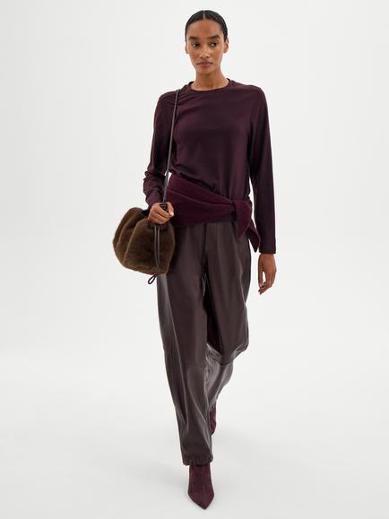HUSH Slim Long Sleeved T-Shirt, Plum Purple - view 2, Plum Purple
