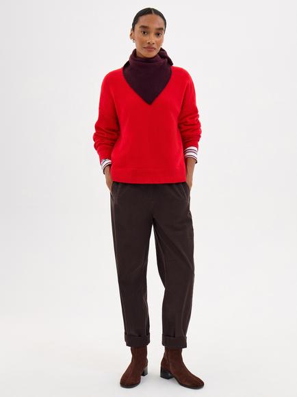 HUSH Jack Barrel Leg Trousers, Dark Brown - view 2, Dark Brown