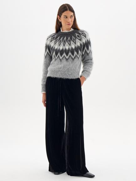 HUSH Petunia Velvet Trousers, Black - view 2, Black