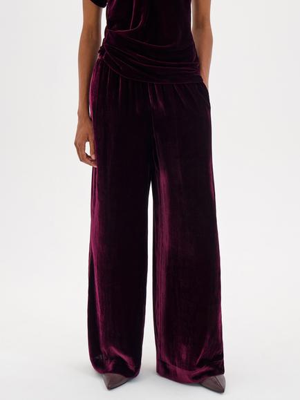 HUSH Petunia Velvet Trousers, Maroon Red, Maroon Red