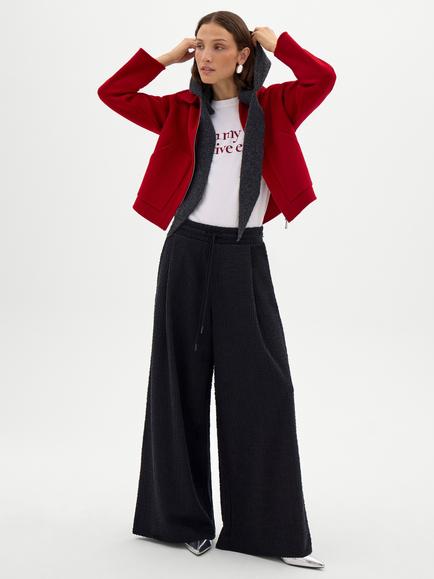 HUSH Taylor Tall Textured Wide Leg Trousers - view 2, Black