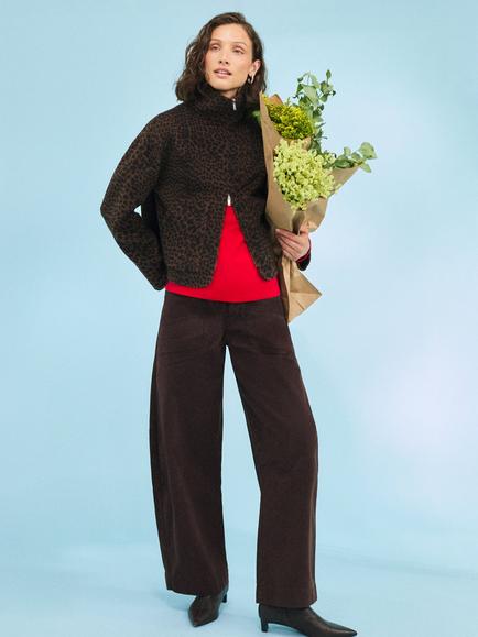 HUSH Ira Leopard Print Wool Jacket, Natural - view 2, Natural
