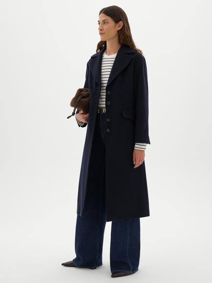 HUSH Reeve Wool Blend Coat, Navy Blue, Navy Blue