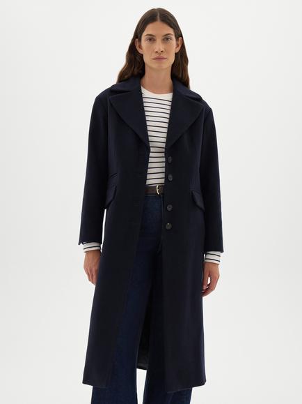 HUSH Reeve Wool Blend Coat, Navy Blue - view 2, Navy Blue