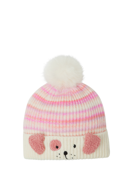 Angels by Accessorize Kids' Dog Ombre Bobble Hat, Multi, Multi