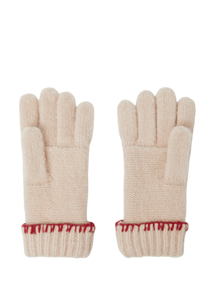 Angels by Accessorize Kids' Flower Cable Knit Gloves, Natural - view 2, Natural