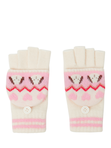 Angels by Accessorize Kids' Dog Fair Isle Flip-Top Gloves, Multi, Multi