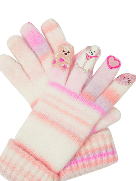 Angels by Accessorize Kids' Pet Club Knitted Gloves, Multi - view 2, Multi