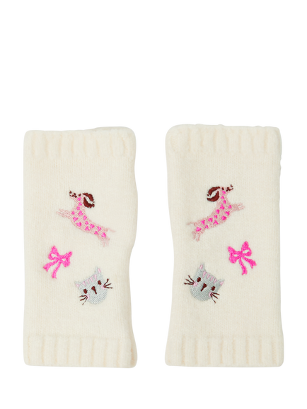 Angels by Accessorize Kids' Pet Club Wrist Warmers, Cream, Cream