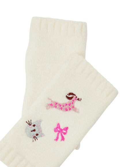 Angels by Accessorize Kids' Pet Club Wrist Warmers, Cream - view 2, Cream