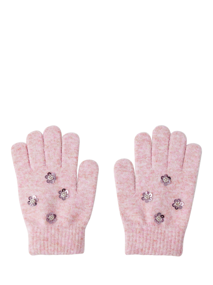 Angels by Accessorize Kids' Floral Sequin Gloves, Pink, Pink