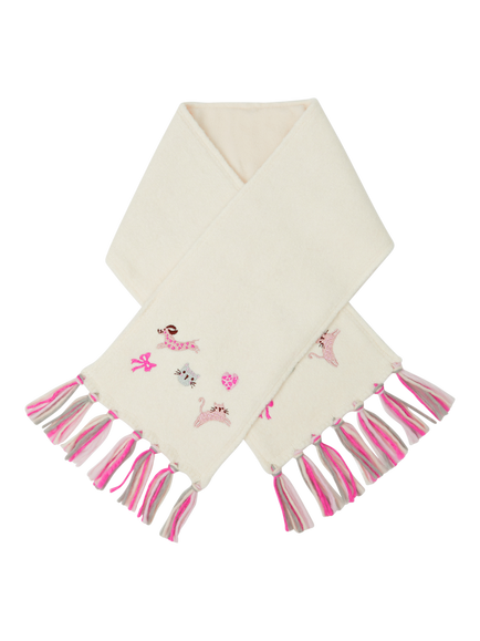 Angels by Accessorize Kids' Pet Club Tassel Scarf, Cream, Cream