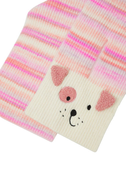 Angels by Accessorize Kids' Dog Ombre Knitted Scarf, Multi - view 2, Multi