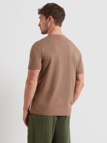 Farah Danny Regular Fit Organic Cotton T-Shirt - view 2, Washed Brown Marl
