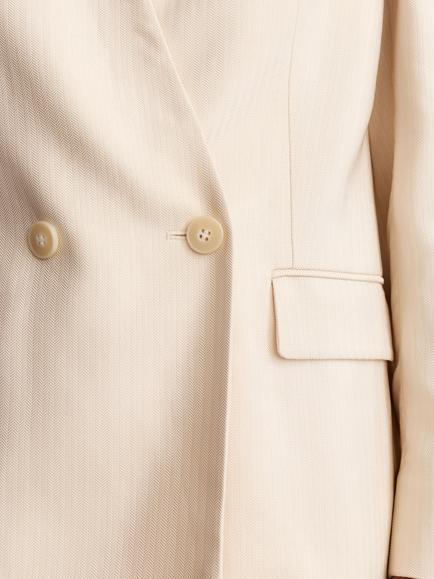 Reiss Juniper Double Breasted Blazer, Cream - view 2, Cream