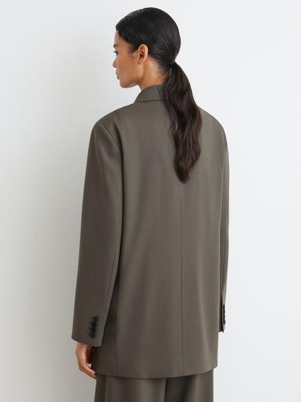 Reiss Leisel Wool Blend Twill Blazer, Sage Green - view 2, Sage Green