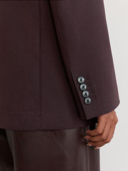 Reiss Sandor Single Breasted Stretch Twill Blazer, Grape - view 2, Grape