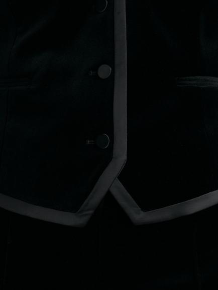 Reiss Wren Velvet Satin Trim Tailored Waistcoat, Black - view 2, Black