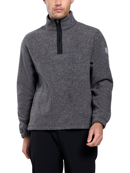 Gym+Coffee Half Zip Polar Fleece, Dark Heather Grey, Dark Heather Grey