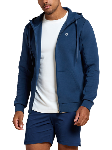 Gym+Coffee Relentless Zip Hoodie, Petrol Blue, Petrol Blue
