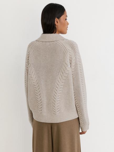 Reiss Auriele Chunky Wool Jumper, Neutral - view 2, Neutral